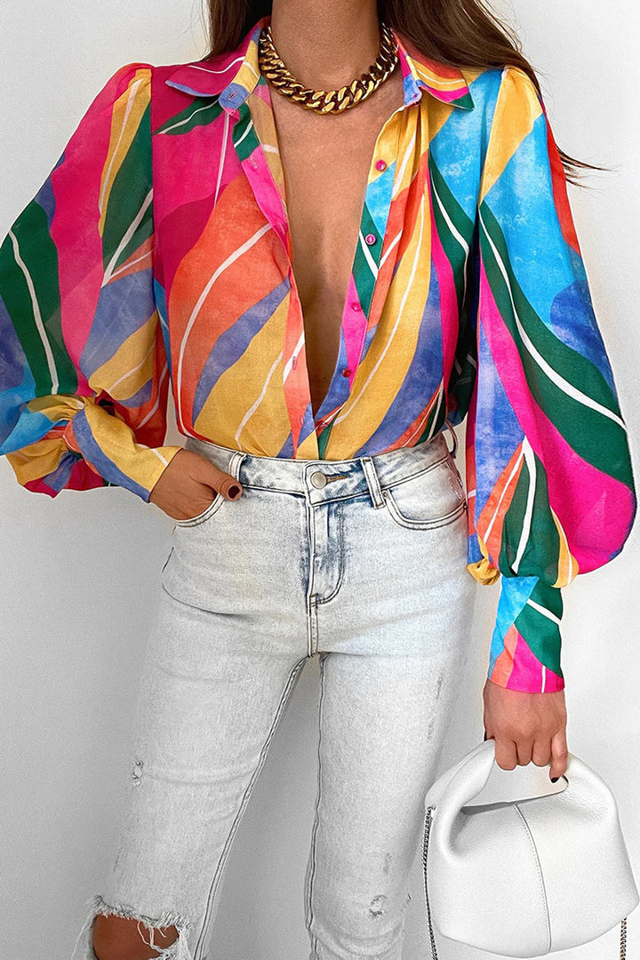 Jane™ | Blusa Floreale con Maniche a Palloncino