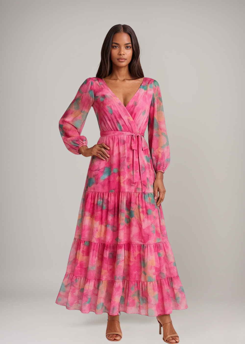 Lirea™ | Watercolor Print Maxi Dress