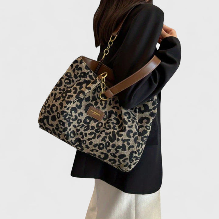 Valérie™ | Borsa Grande Con Elegante Stampa Leopardata