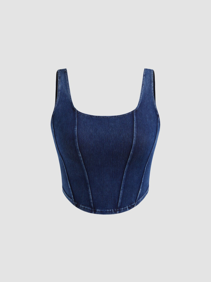 Luna™ | Top Corto in Denim