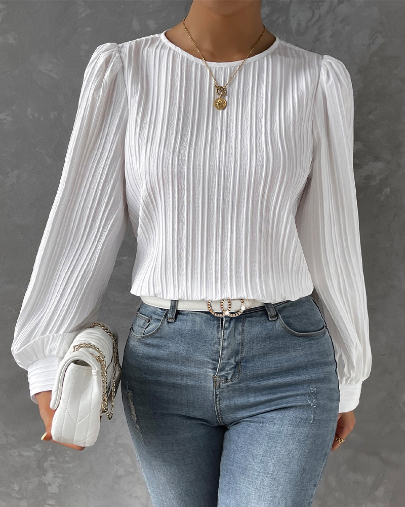 Jiana™ | Elegante Blusa con Maniche a Lanterna