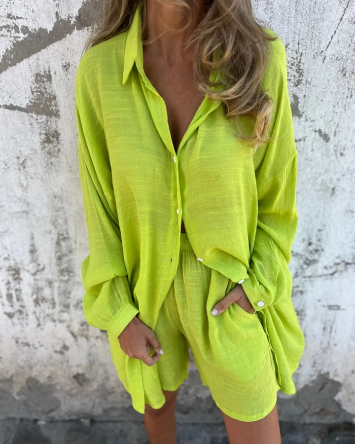 IZELA™ | Set Casual con Camicia e Pantaloncini