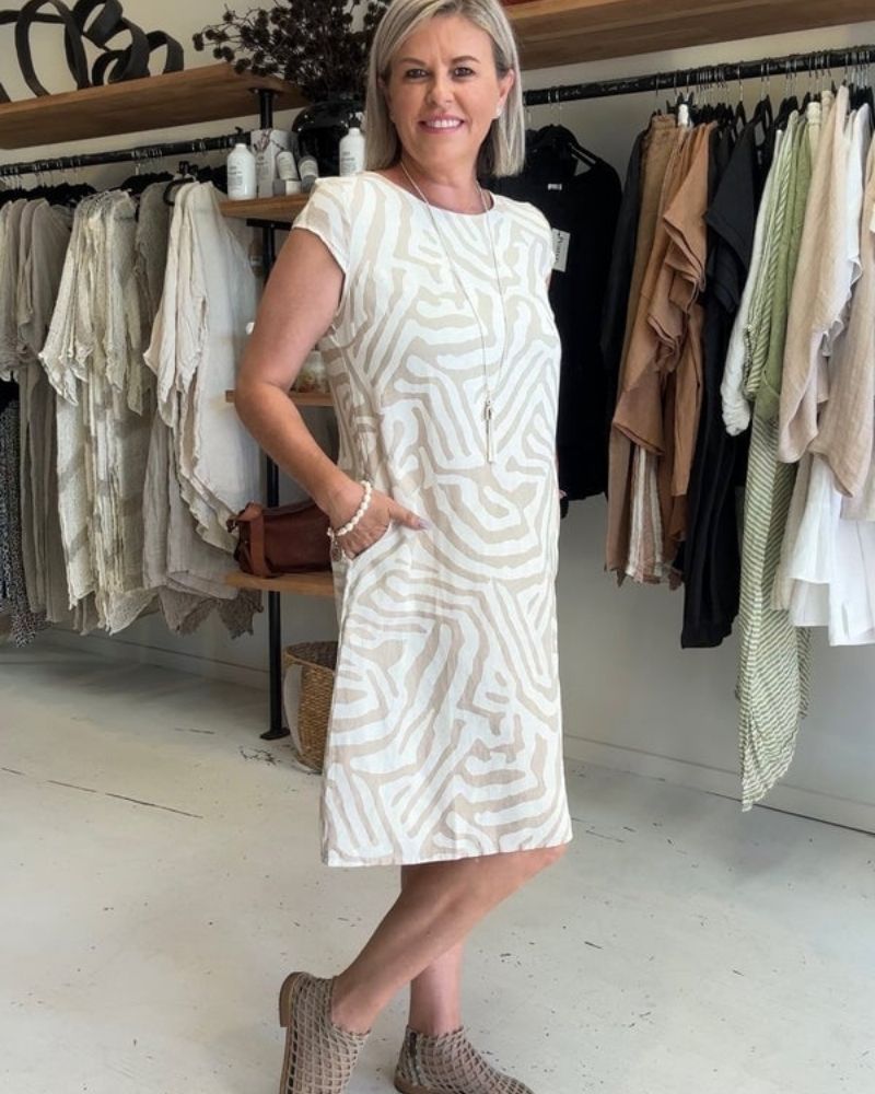 Nelia™ | Abito Estivo con Scollo Tondo e Bella Stampa