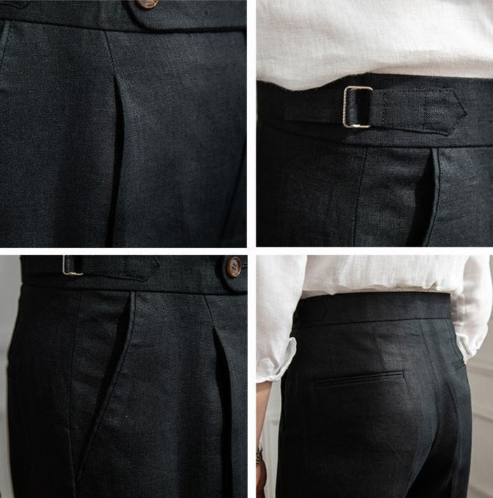 St. Barts | Pantaloni in Lino con Pinces