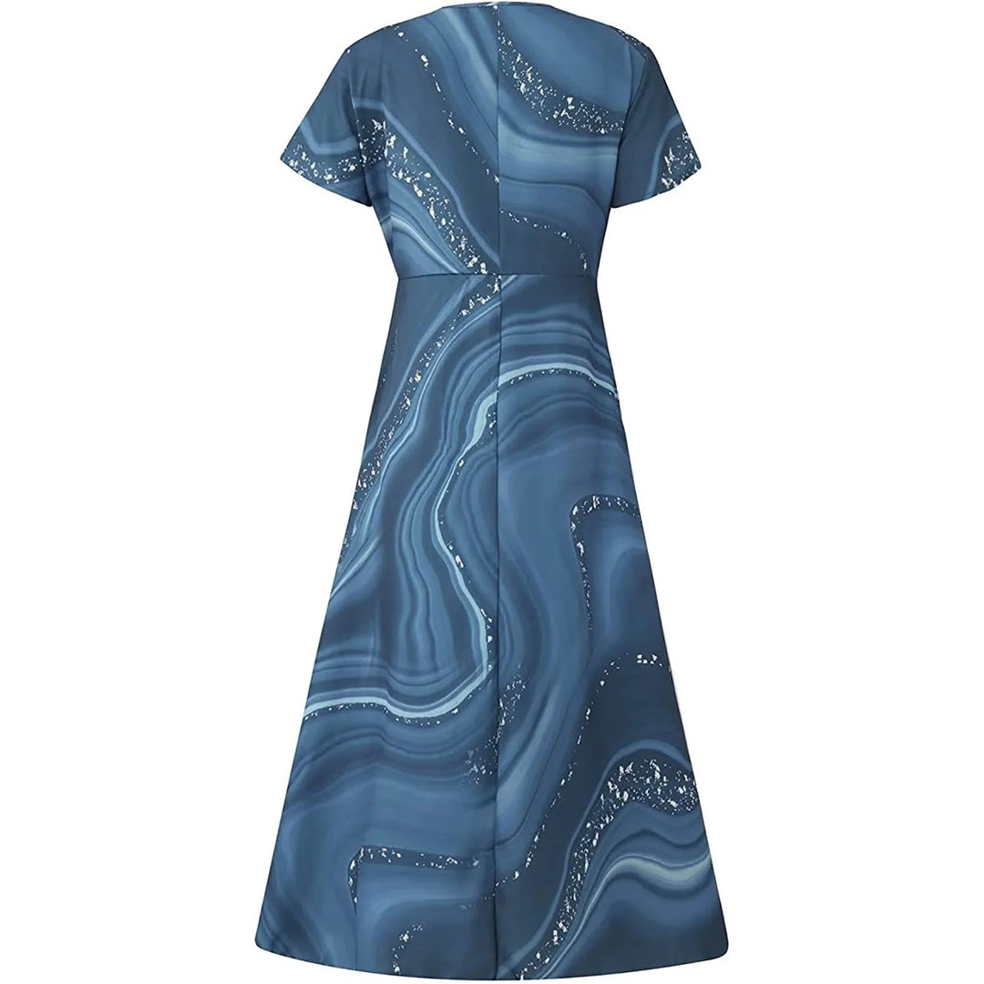 Stella™ | Abito midi con design vorticoso e scollatura a V
