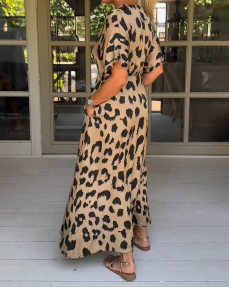Fenja™ | Abito Maxi Con Stampa Leopardata