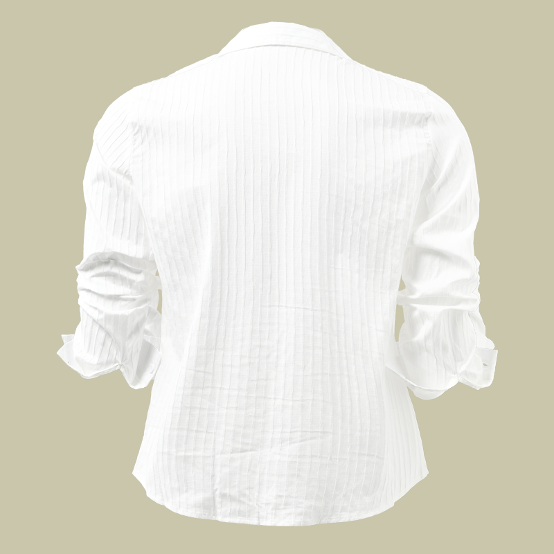 Camicia a maniche lunghe con colletto a revers e righe in tinta unita da uomo