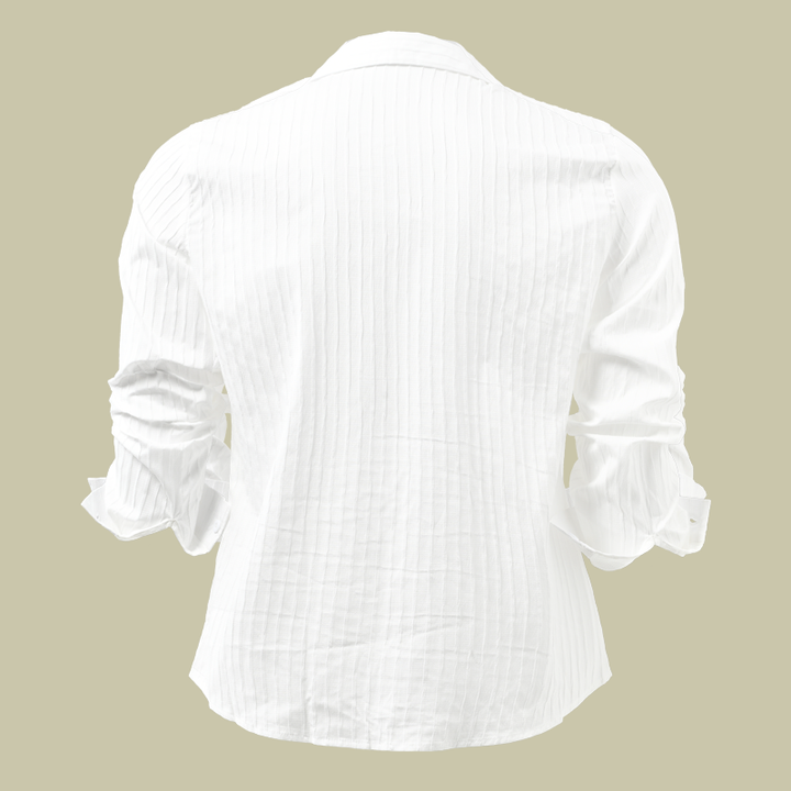 Camicia a maniche lunghe con colletto a revers e righe in tinta unita da uomo