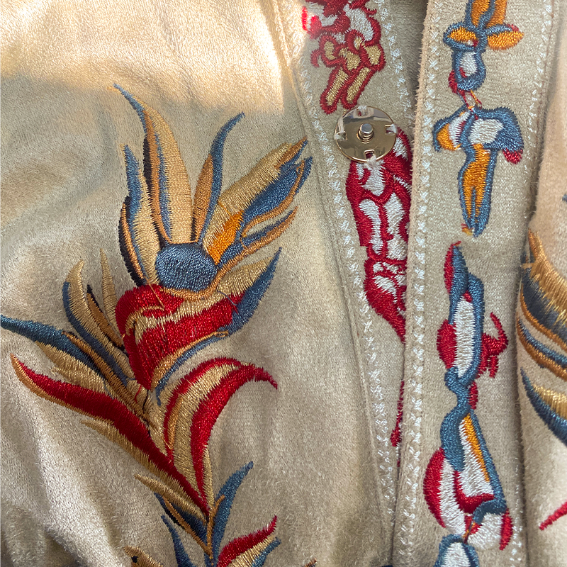 Camicia a maniche corte in suede ricamata in stile western retro moda primavera/estate da uomo