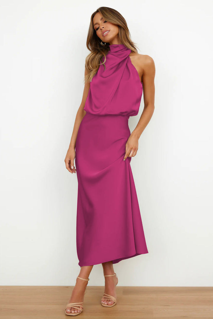Verona | Abito Lungo in Satin dalla Linea Femminile
