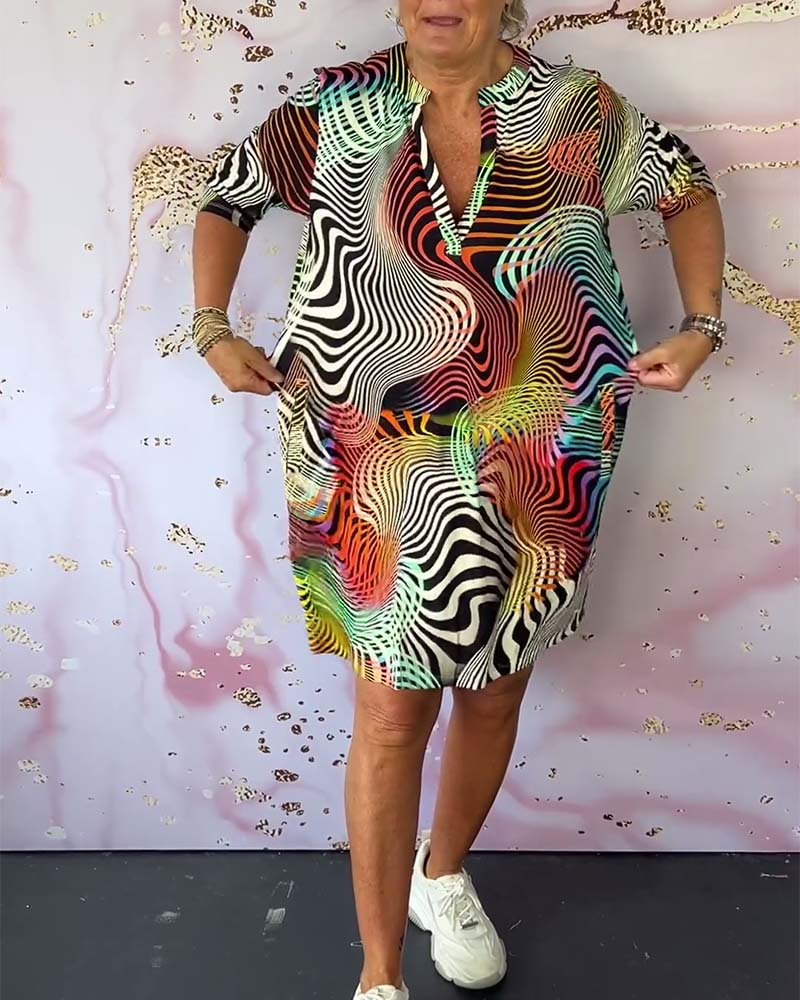 Ria™ | Abito Colorato con Scollo a V