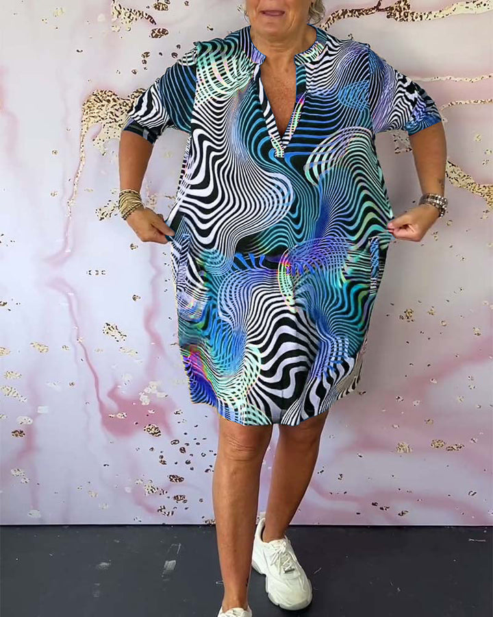 Ria™ | Abito Colorato con Scollo a V