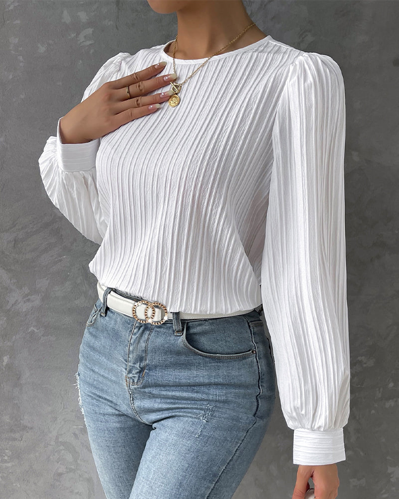 Jiana™ | Elegante Blusa con Maniche a Lanterna