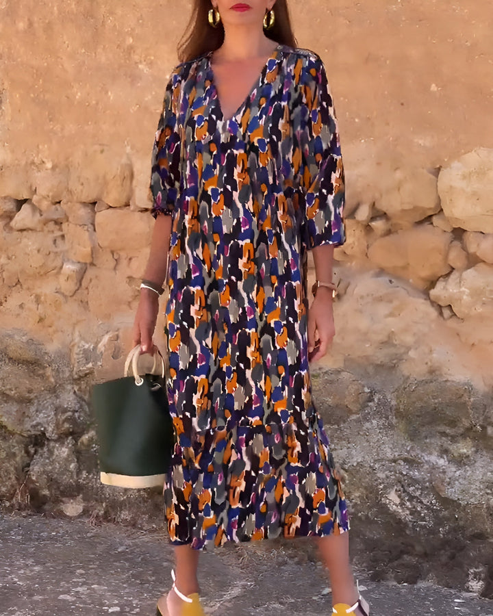 VIOLETTA™ | Abito Lungo V con Stile Retrò e Comfort Elegante per Ogni Occasione