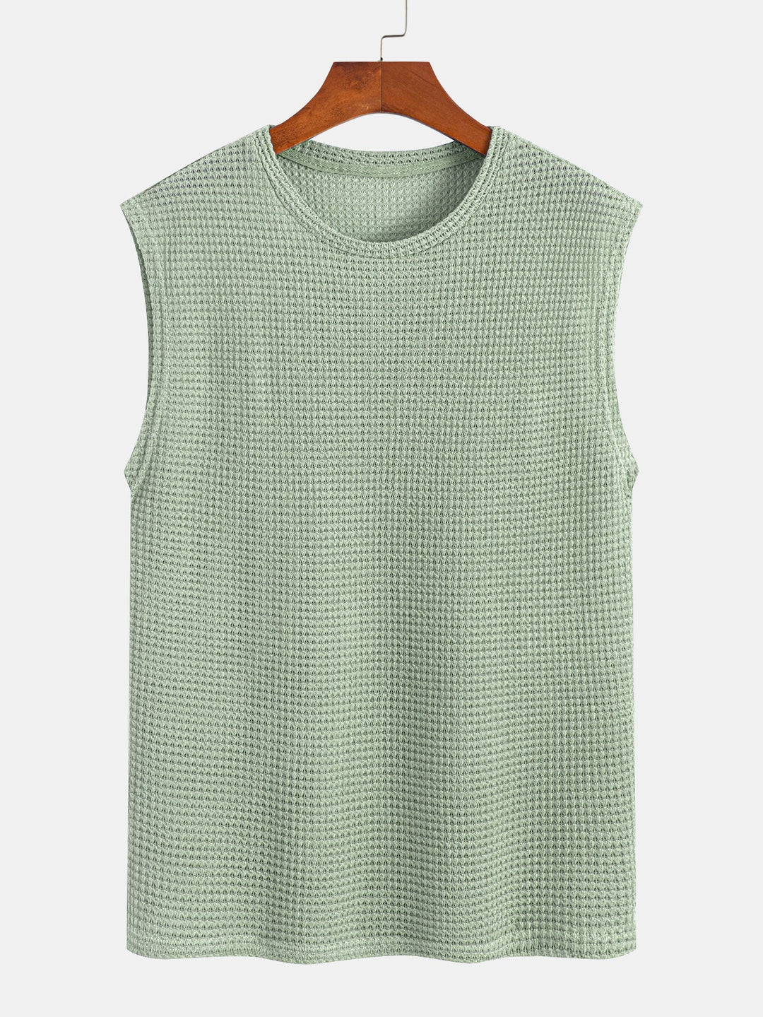 Maglietta senza maniche con spalline larghe in maglia waffle