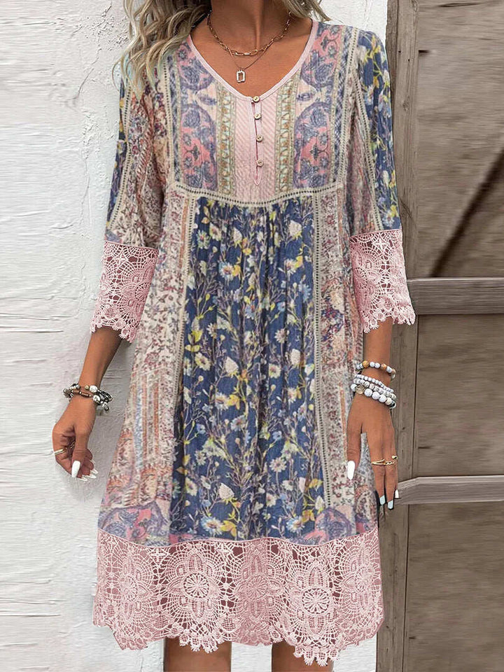 Mirabel™ | Abito Boho con Dettagli in Pizzo