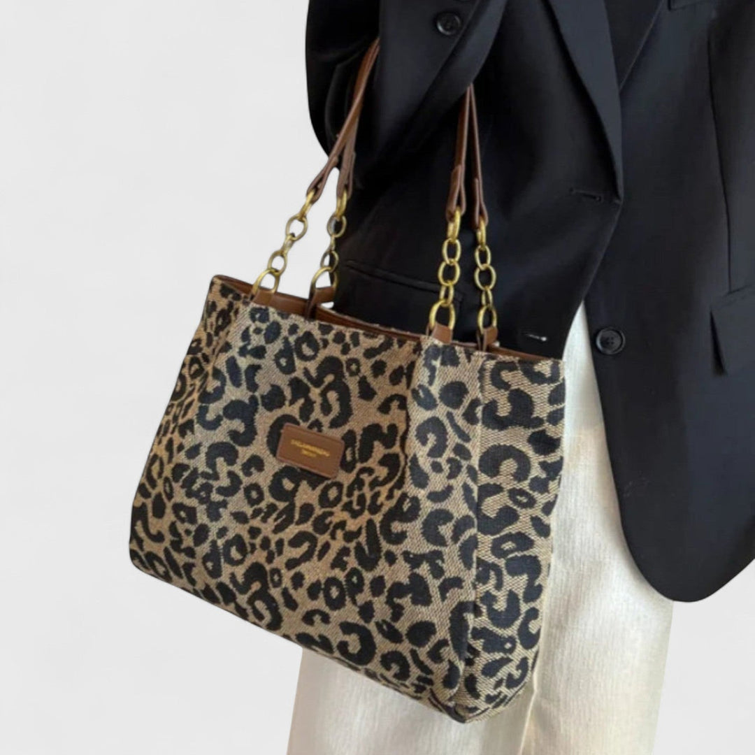 Valérie™ | Borsa Grande Con Elegante Stampa Leopardata