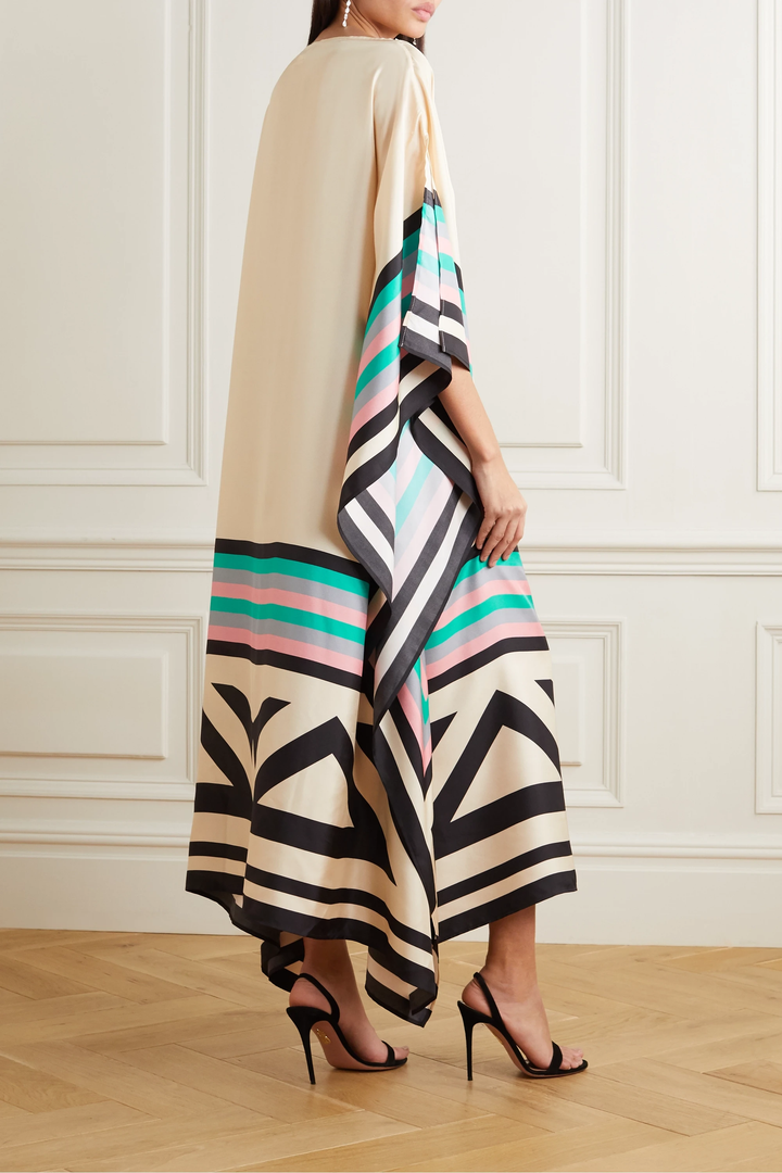 Iria | Caftano Elegante con Stampa Geometrica