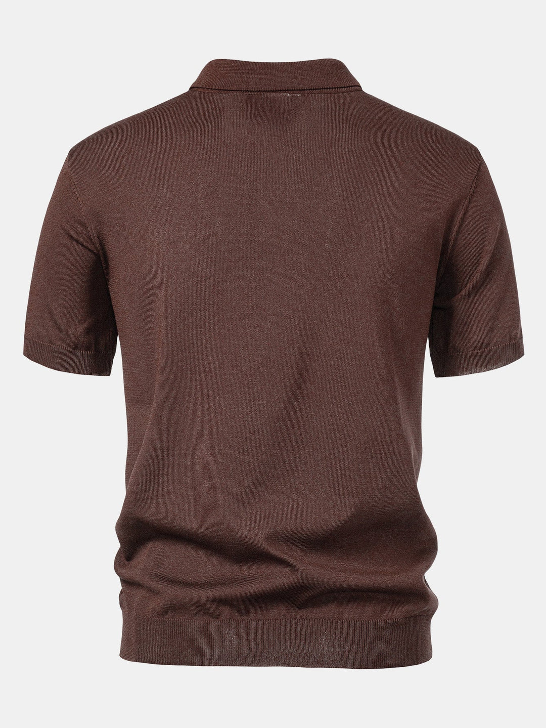 Polo Shirt in Maglia Jacquard a Strisce e Pantaloni a Gamba Dritta a Coste