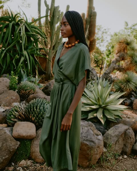 Lorena™ | Elegante Abito con Cintura, Scollo a V e Gonna Drappeggiata