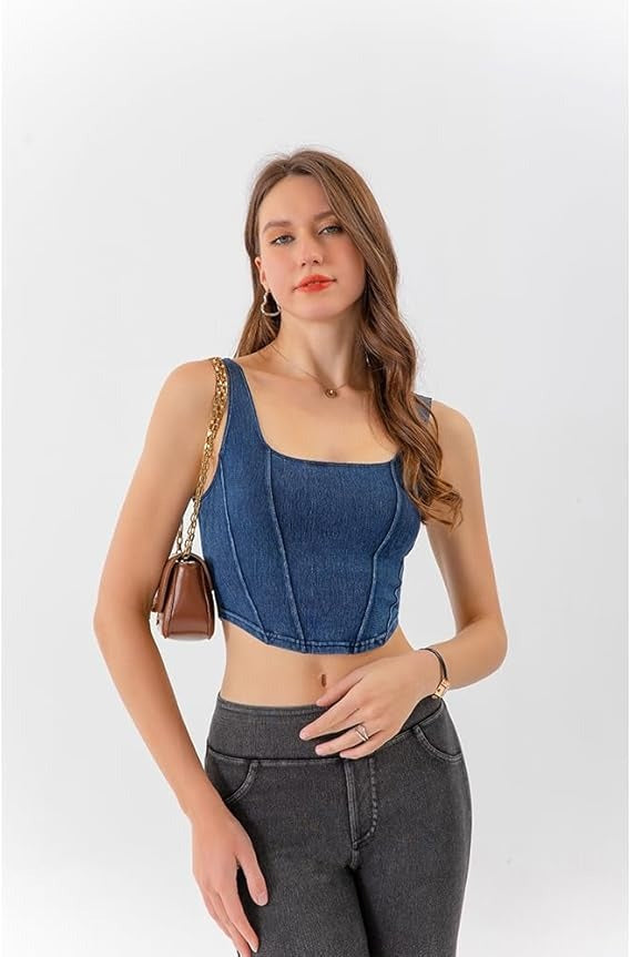 Luna™ | Top Corto in Denim