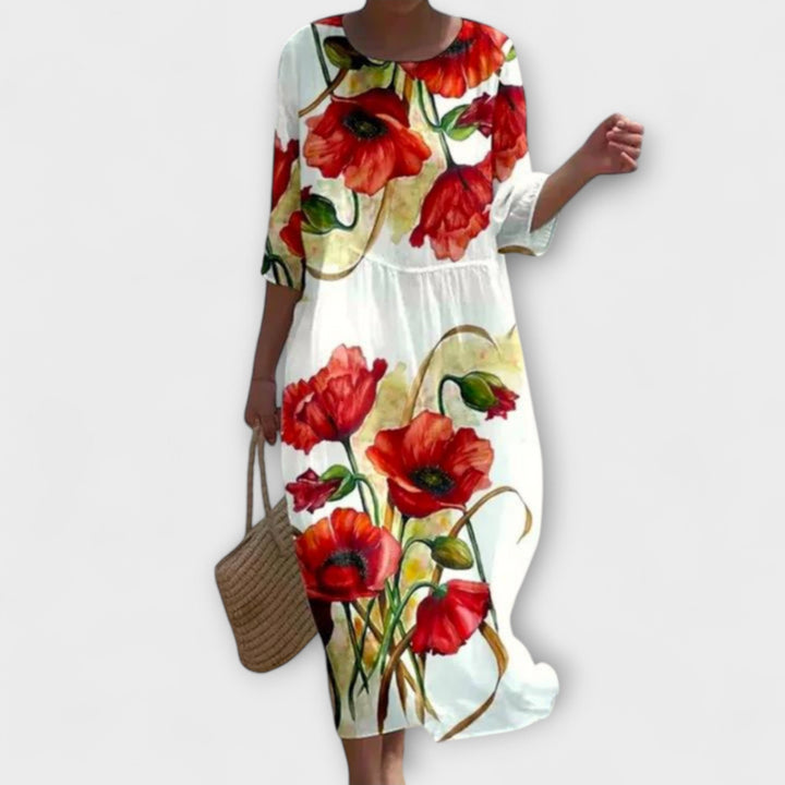 Miranda™ | Elegante Maxi-Abito con Stampa Floreale