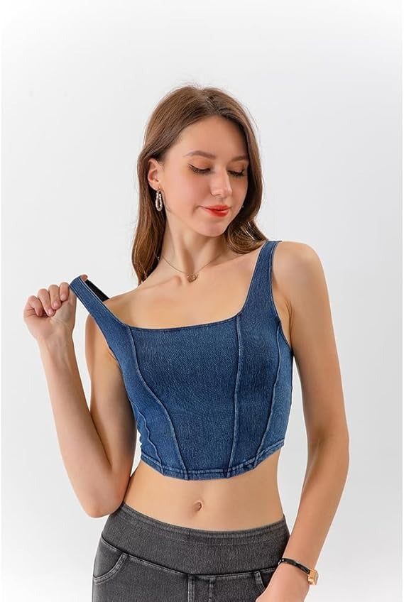 Luna™ | Top Corto in Denim