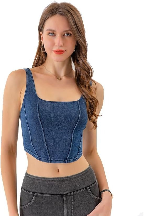 Luna™ | Top Corto in Denim