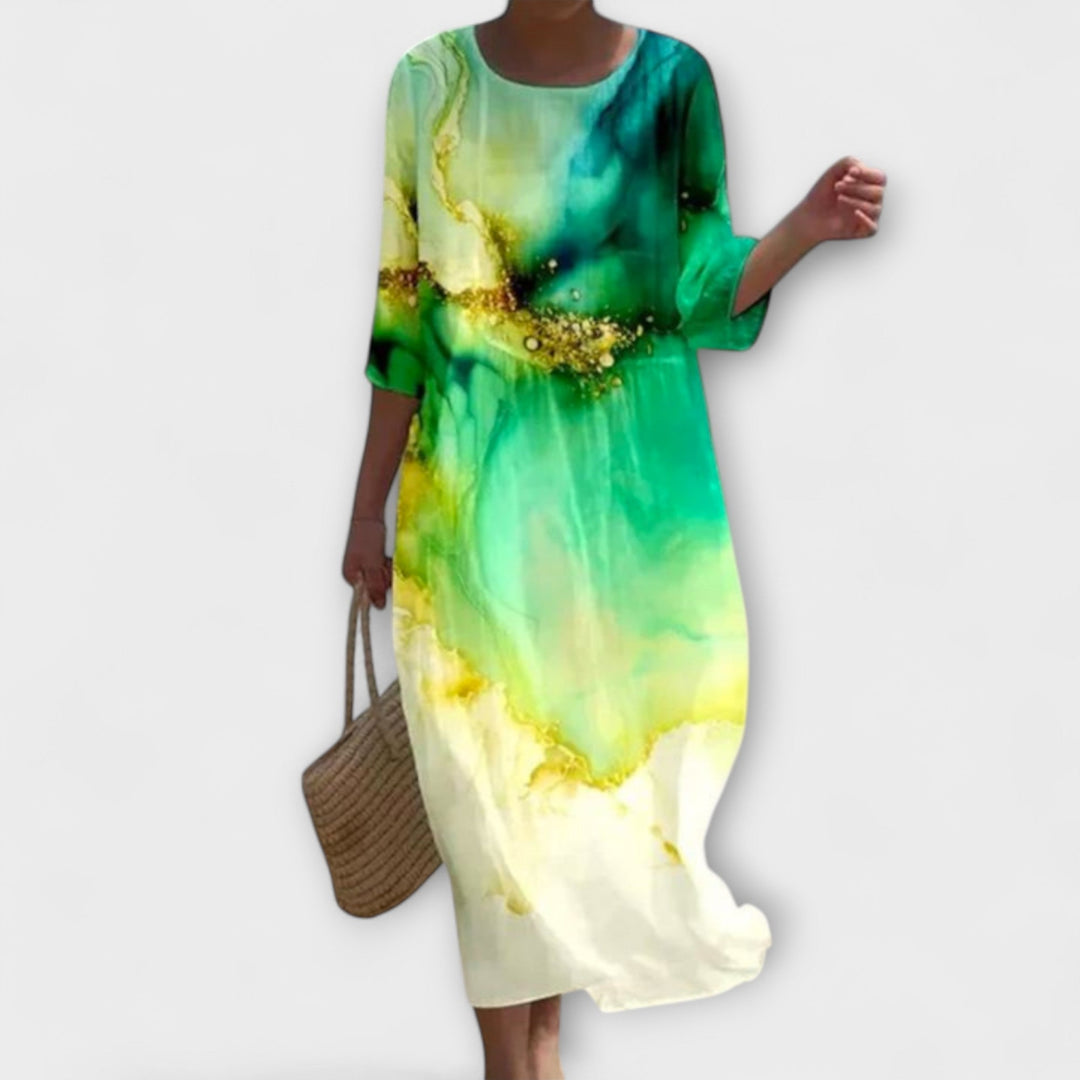 Miranda™ | Elegante Maxi-Abito con Stampa Floreale