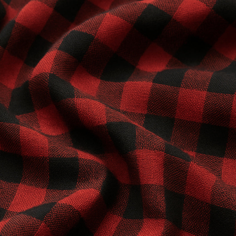 Camicia a Maniche Corte Estiva Retro a Quadri Rossa e Nera da Uomo