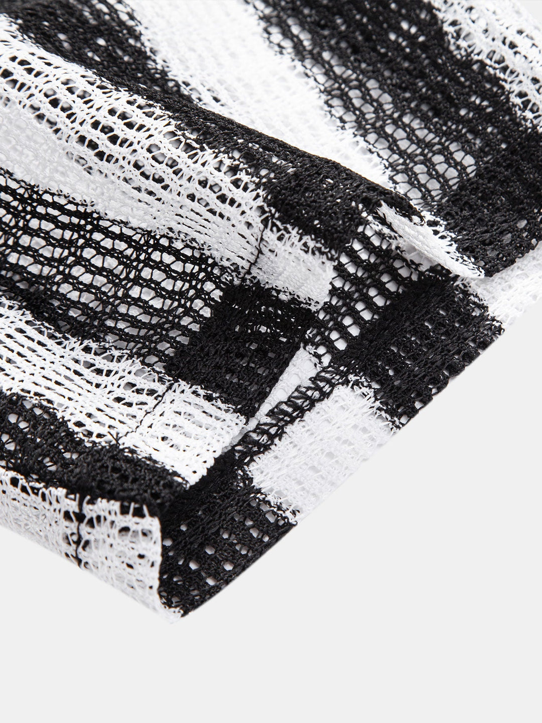 Camicia Button Up Texturizzata a Strisce Hollow Out