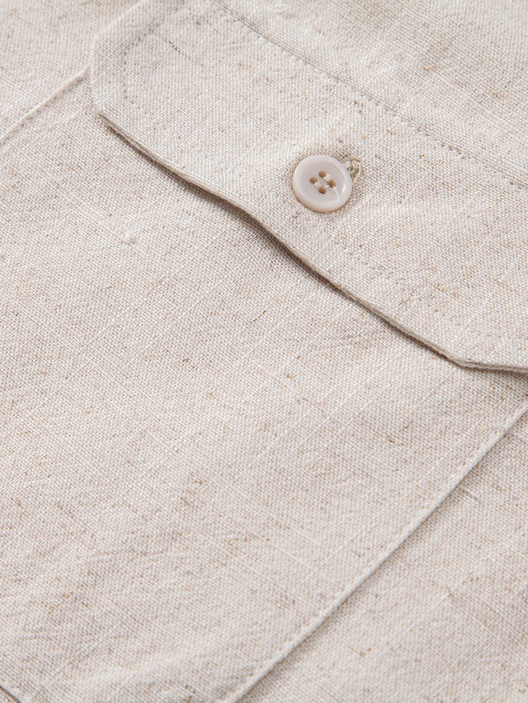 Camicia Utility in Mistura di Lino e Rayon con Tasche & Pantaloni in Lino a Gamba Dritta