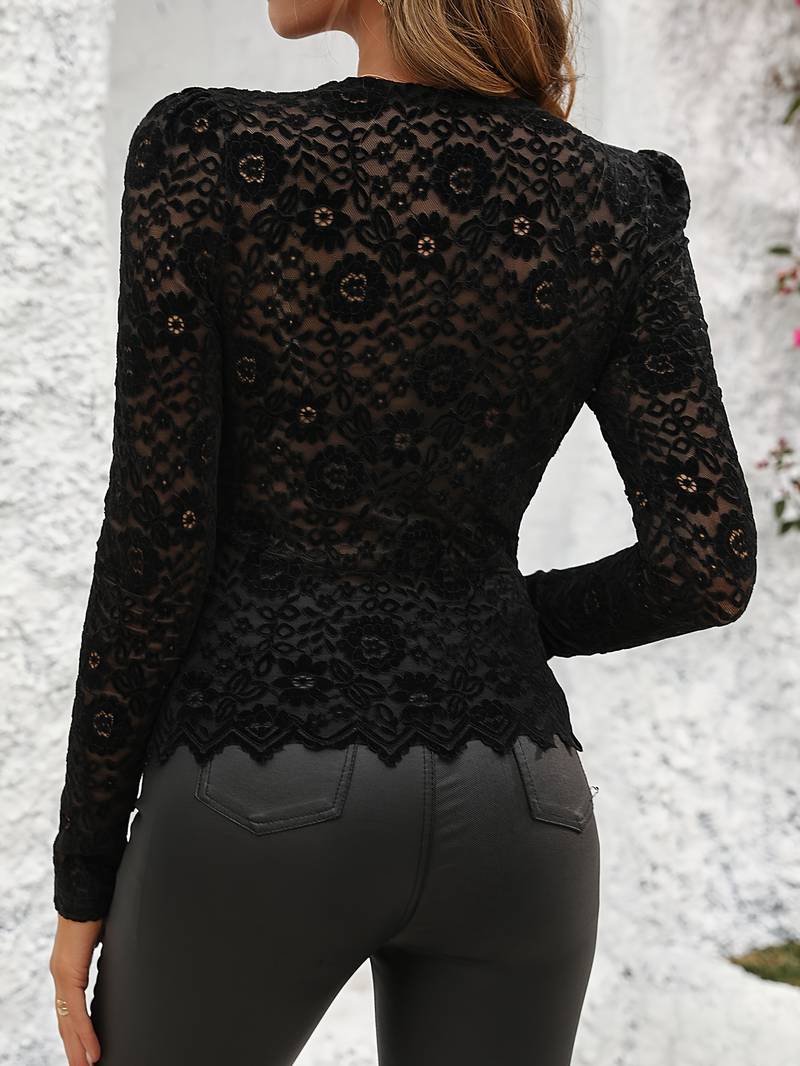 Stella™ | Camicia in Pizzo a Maniche Lunghe per Donna