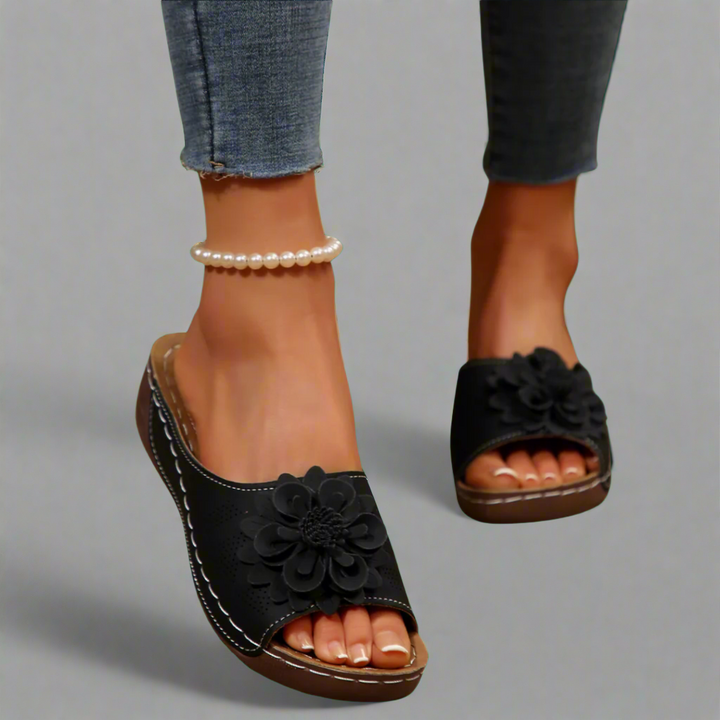 Jolanda™ | Eleganti Sandali Ortopedici con Motivo Floreale
