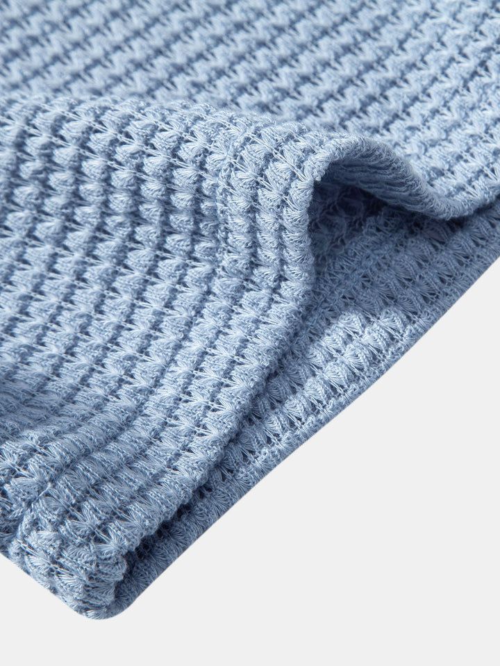 Camicia e Pantaloni Corti Cubani con Texture a Waffle