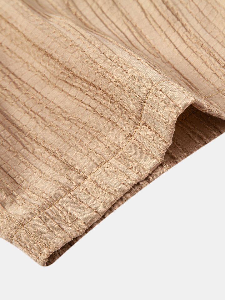 Camicia Button Up Texturizzata Stropicciata & Pantaloni Dritti in Tessuto Stropicciato