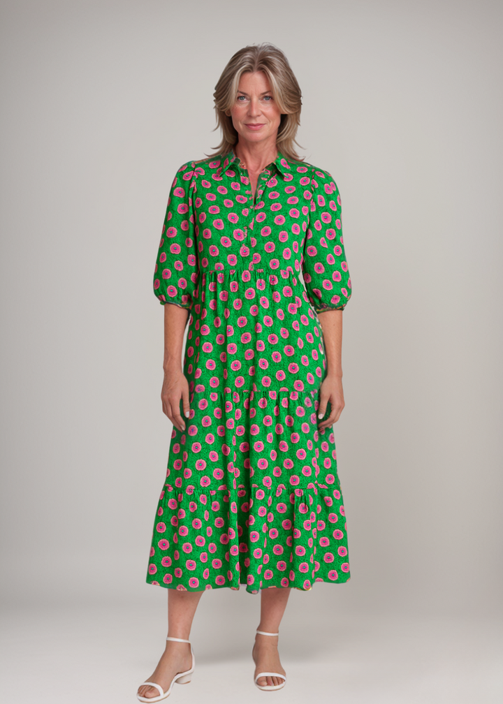 Sheren™ | Vestito Fluttuante con Motivo di Rose