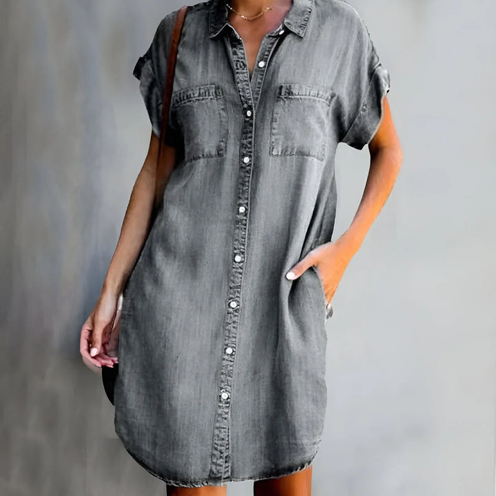 Bruna™ | Abito Camicia Relaxed con Chiusura a Bottoni