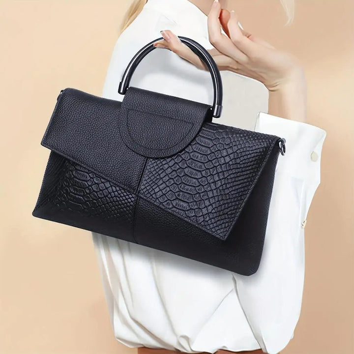 Borsa di Lusso Celeste con Embossing Crocodile