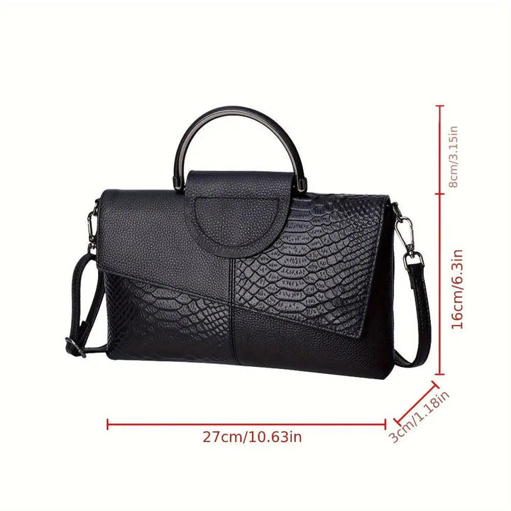 Borsa di Lusso Celeste con Embossing Crocodile