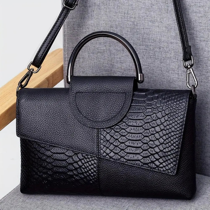 Borsa di Lusso Celeste con Embossing Crocodile