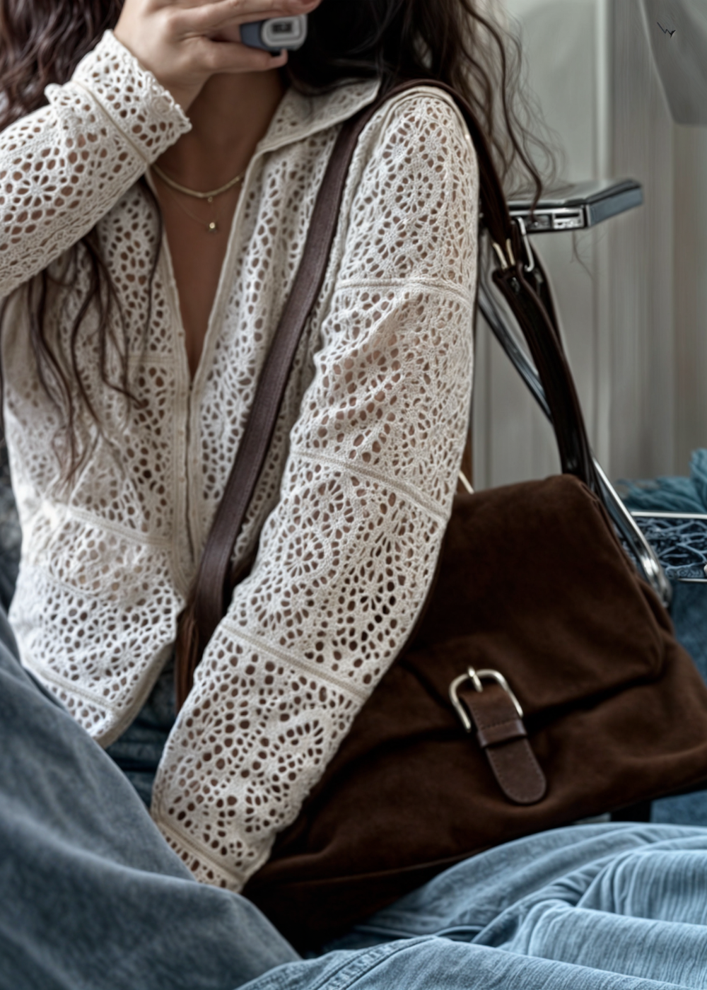 Ciel™ | Borsa a Tracolla MM in Pelle Scamosciata