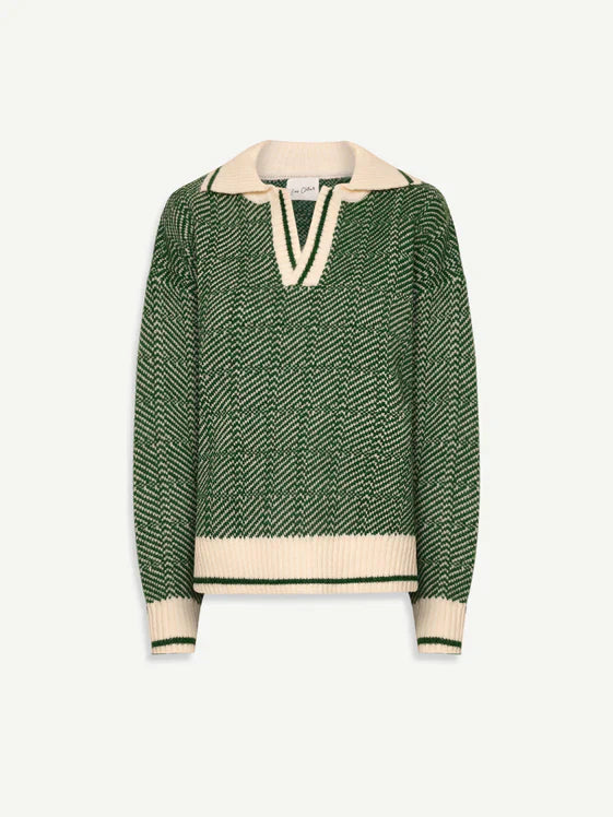 Emilia™ | Maglione Verde con Scollo a V