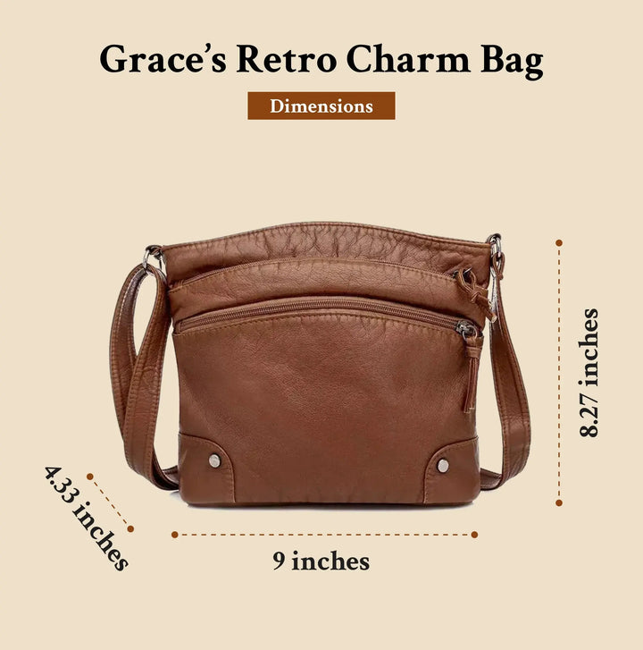 Il Fascino Retro di Grace | Borsa a Spalla Antifurto in Pelle Morbida