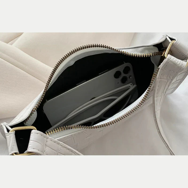 Tilly™ | Borsa a Spalla Lucida con Stampa Alligatore