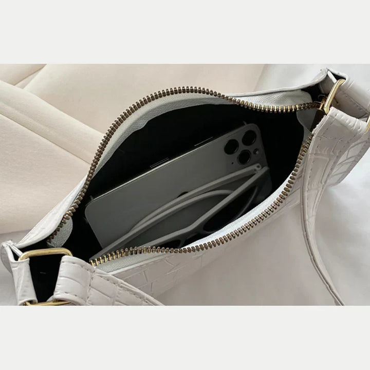 Tilly™ | Borsa a Spalla Lucida con Stampa Alligatore