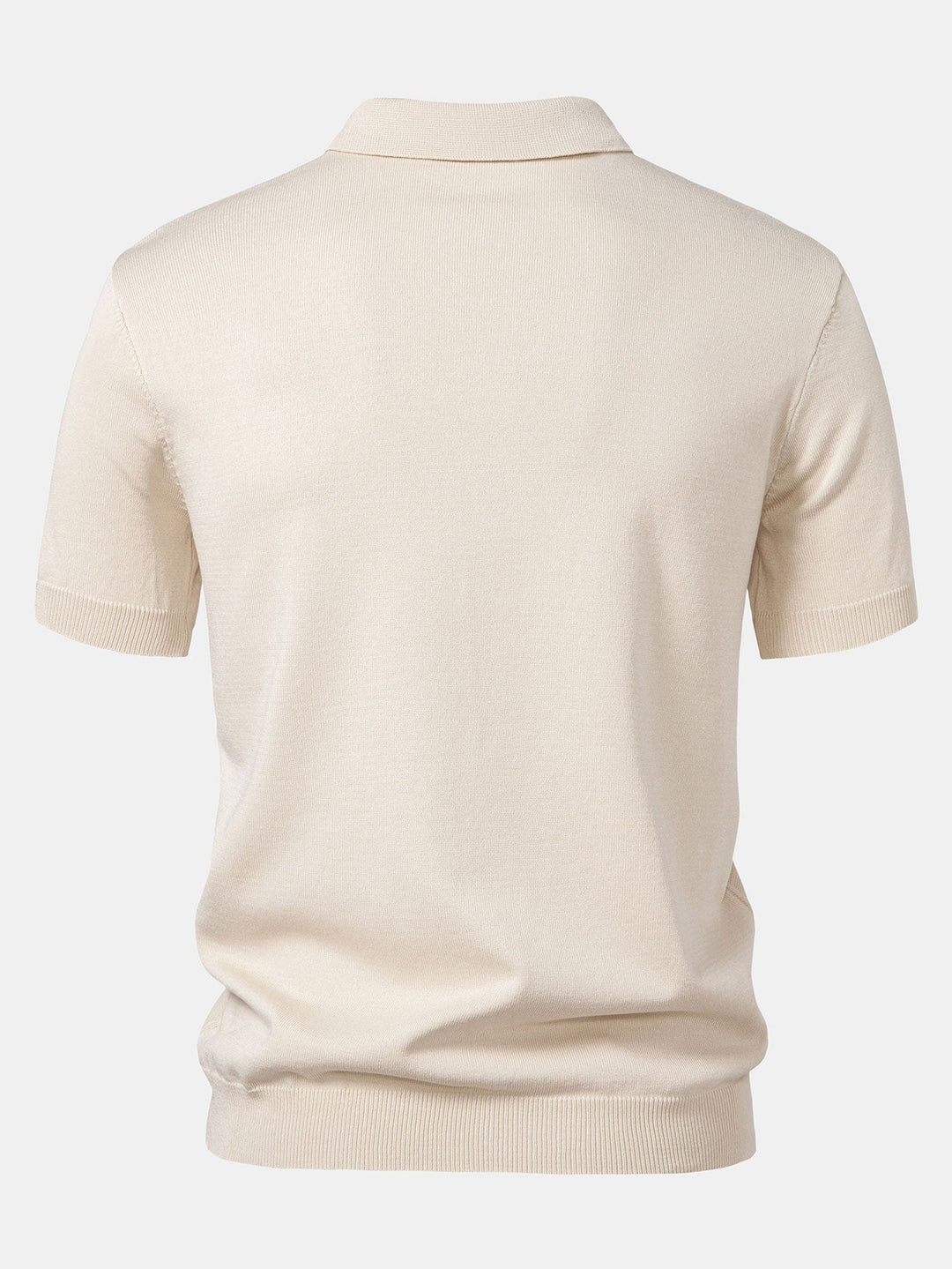 Polo Shirt in Maglia Jacquard a Strisce e Pantaloni a Gamba Dritta a Coste