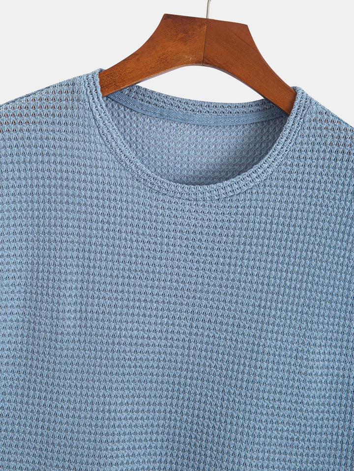 Maglietta senza maniche con spalline larghe in maglia waffle