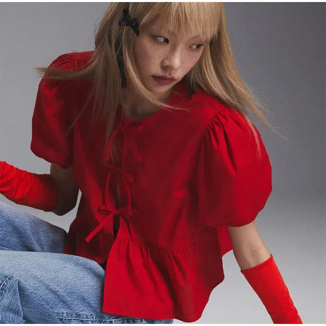 Rosa™ | Blusa Trendy con Stampa Leopardata e Maniche Voluminose