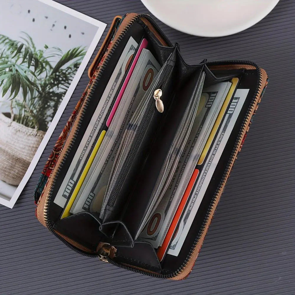 Portafoglio a tracolla floreale Lila Boho